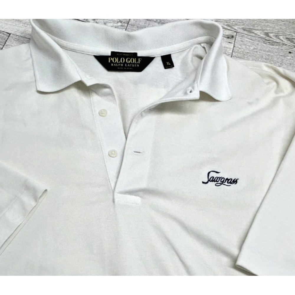 Sawgrass RALPH LAUREN‎ Polo Golf Shirt Performance Mens XLarge Solid White XL
